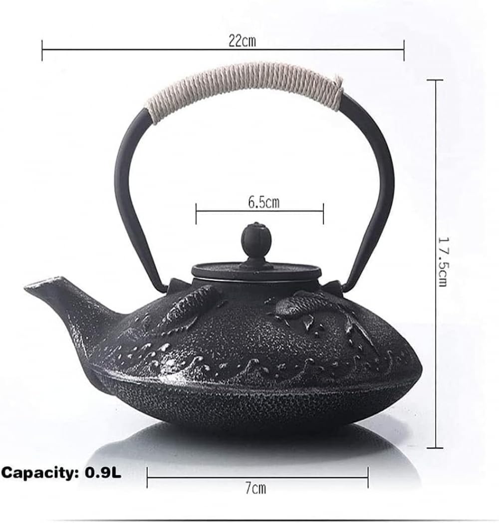 Żeliwny czajnik do herbaty, japoński żeliwny dzbanek do herbaty z zaparzaczem na herbatę luzem i torebki z herbatą, czajnik do herbaty i dzbanek do herbaty do kuchenki Czajnik do herbaty Kuchenka/820