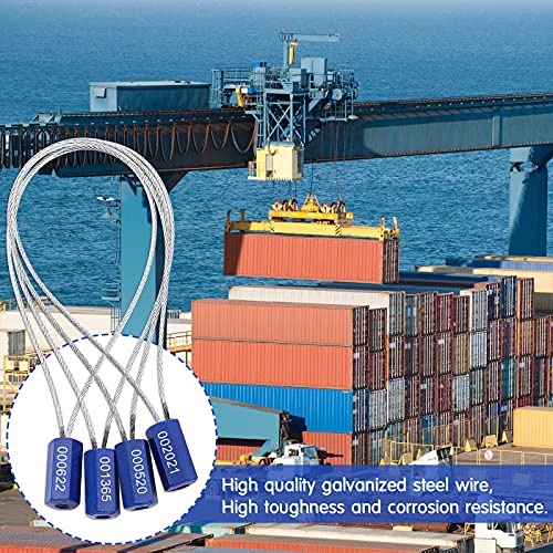 Honoson HONOSON-SEALS-01 50 Pieces Steel Security Cable Wire Seals Disposable Steel Wire Seal Numbered Anti-Tamper Security Tags Electricity Meter/Water Meter Steel Wire Seal Self-Locking Shipping Padlock thumb #6