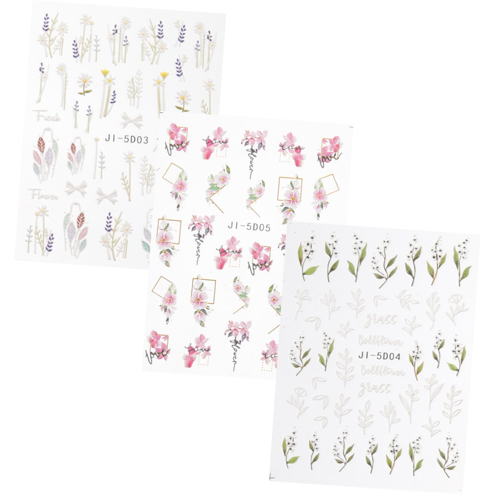 Healvian 15fogli Fiori Adesivi Per Unghie Stickers Rilievo Per Nail Art Autoadesivi Eleganti Per Manicure Perfetti Per Occasioni Formali e Casuali