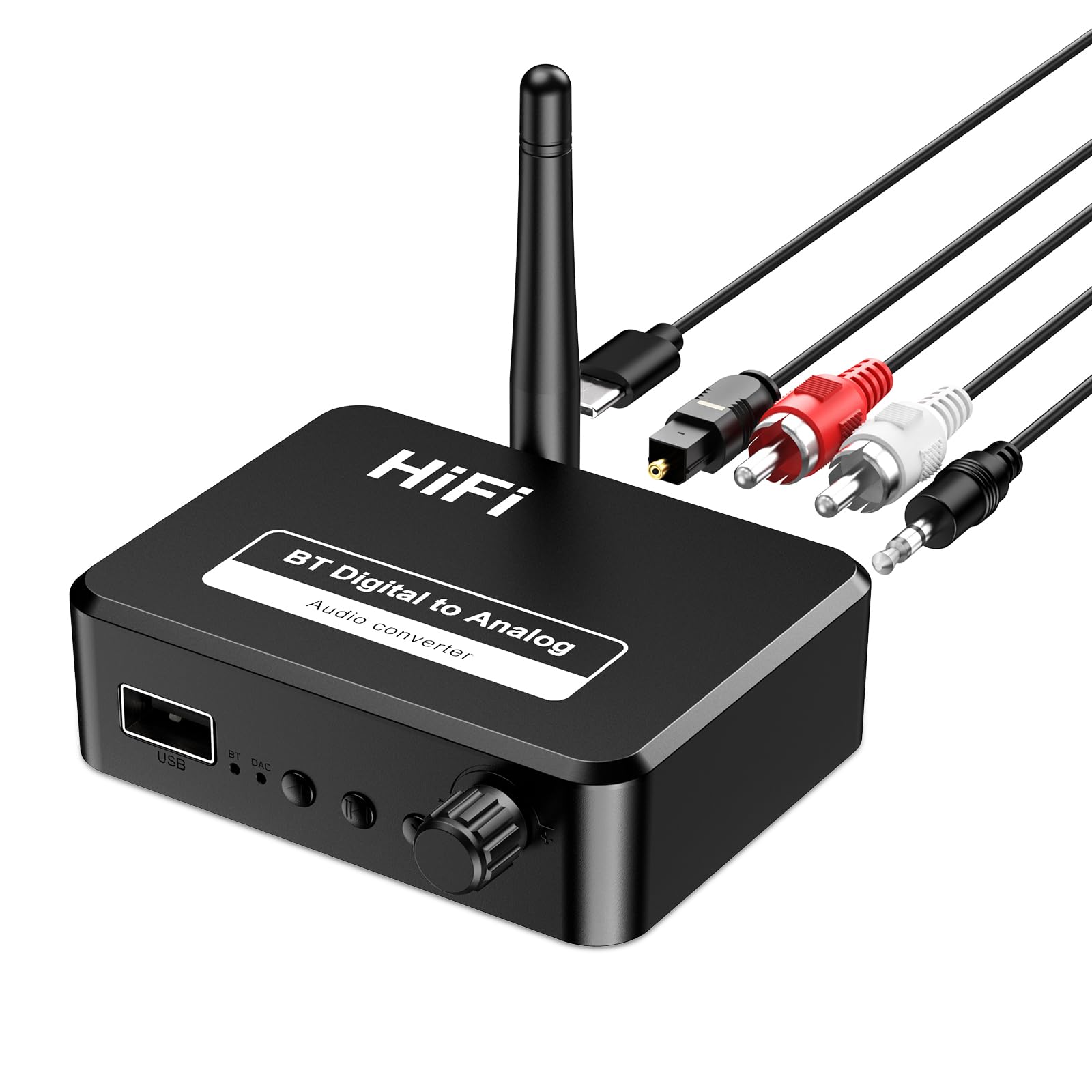 Adattatore audio Bluetooth 5.1, adattatore audio Bluetooth 3 in 1, supporta la trasmissione RCA e AUX, adatto per autoradio/vecchio impianto stereo, PC/TV