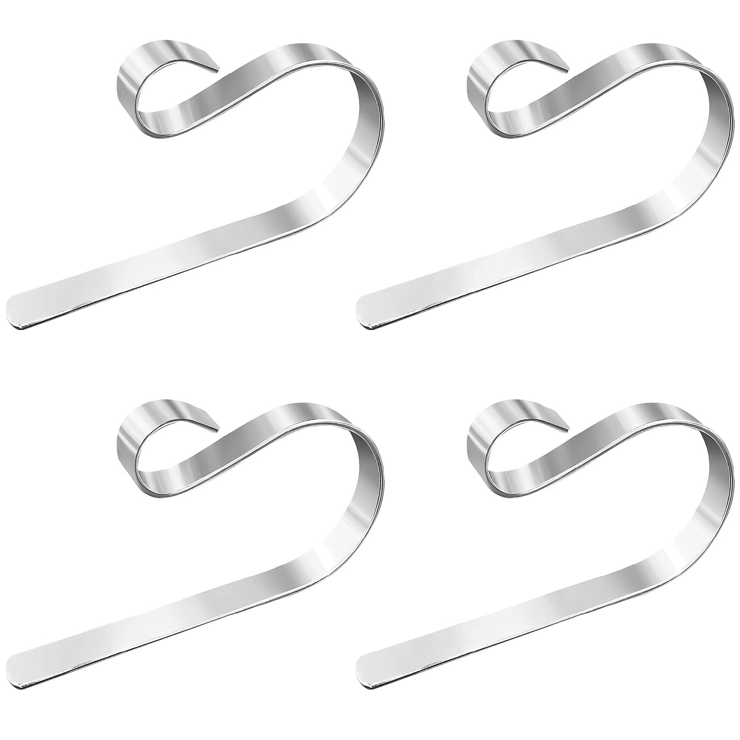 TATAFUN Christmas Stocking Holder Hooks, 4Pcs Metal Hanging Hanger Clips Fireplace Hanger, Christmas Party Decoration