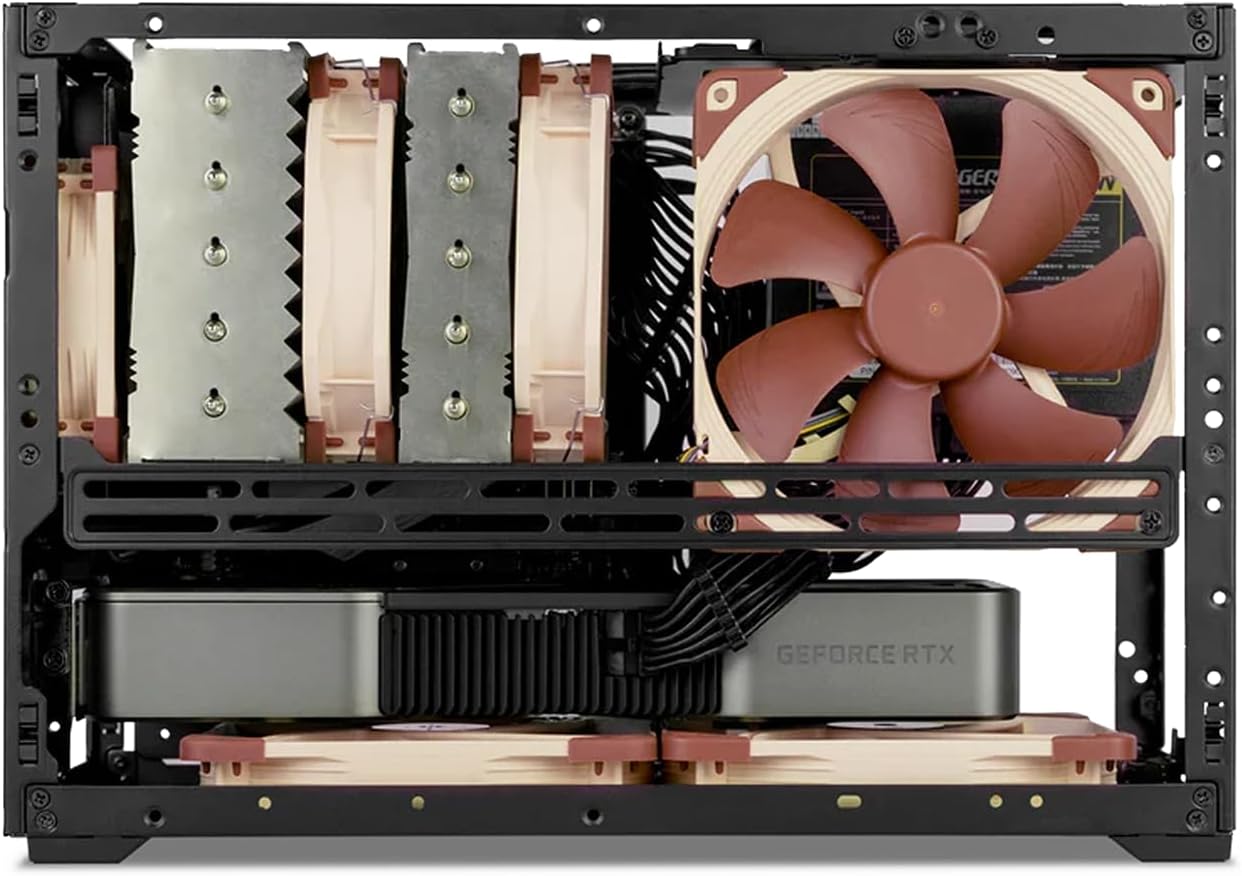 SSUPD Meshroom D case with CPU air cooler and bottom fans installed.