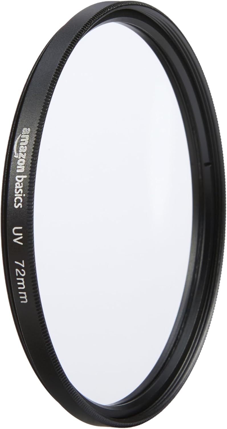 Amazon Basics 72mm Round UV Protection Filter for Clearer Images, Protects Against Dust, Dirt and Scratches