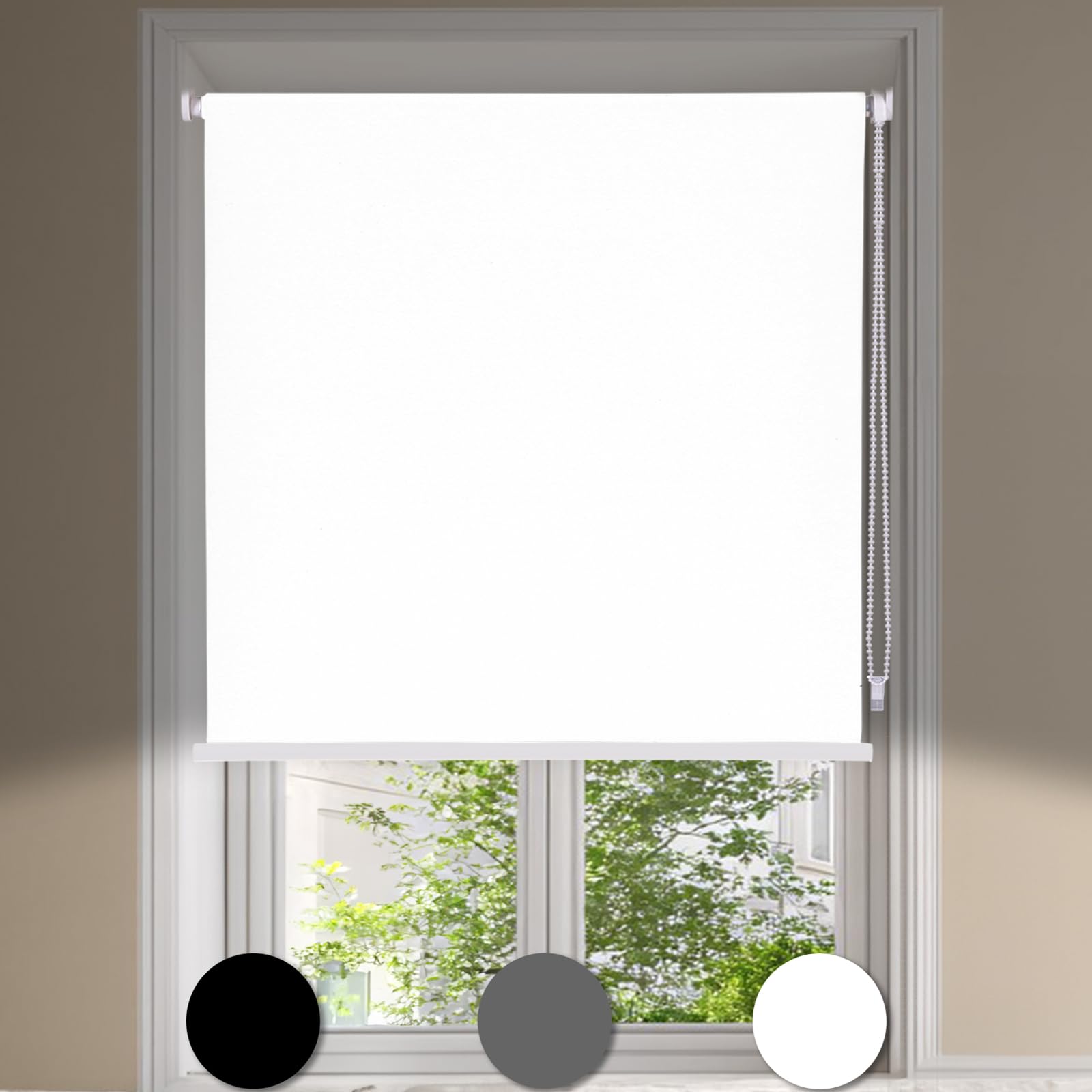 Maritown No Drill Blackout Roller Blinds Stick on Thermal Curtains Easy Fit