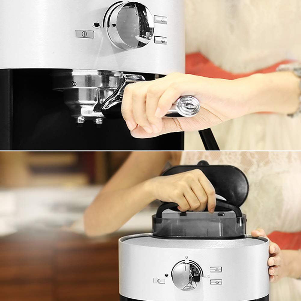 CUNTO Macchine per caffè Home Commerciali Ufficio Macchina da caffè italiana semiautomatica con montalatte a vapore Nera La nuova