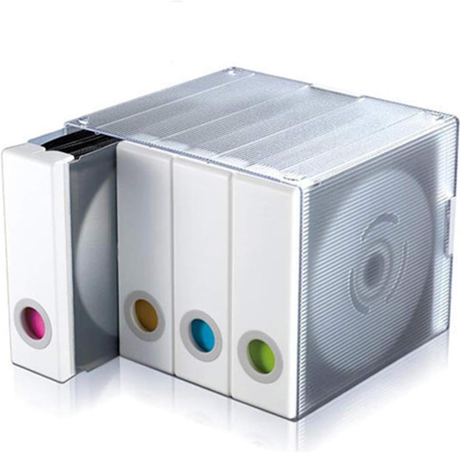 Etui na płyty CD z dużą ilością miejsca na albumy i szafę DVD na maksymalnie 96 dysków twardych (biały)