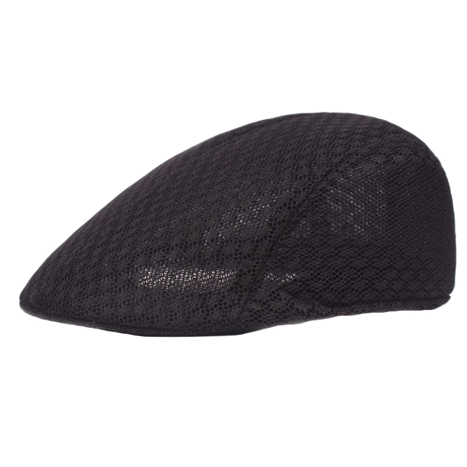 Lifup Unisex Mesh Newsboy Hat Breathable Summer Flat Cap Gatsby Ivy Golf Cabbie Hat Black
