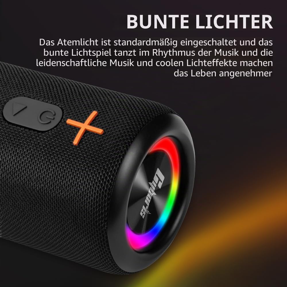CYBORIS 2 Tragbarer Bluetooth Lautsprecher, Wasserdicht, Split Wireless, 20W Stereo-Sound, 24h Spielzeit, True Wireless Pairing