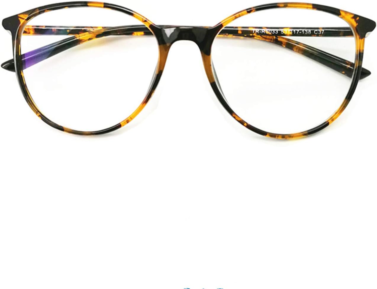 Big Round Computer Blue Light Blocking Glasses - Clear Lens Reading Glasses for Women Men Anti Eye Strain & UV Glare