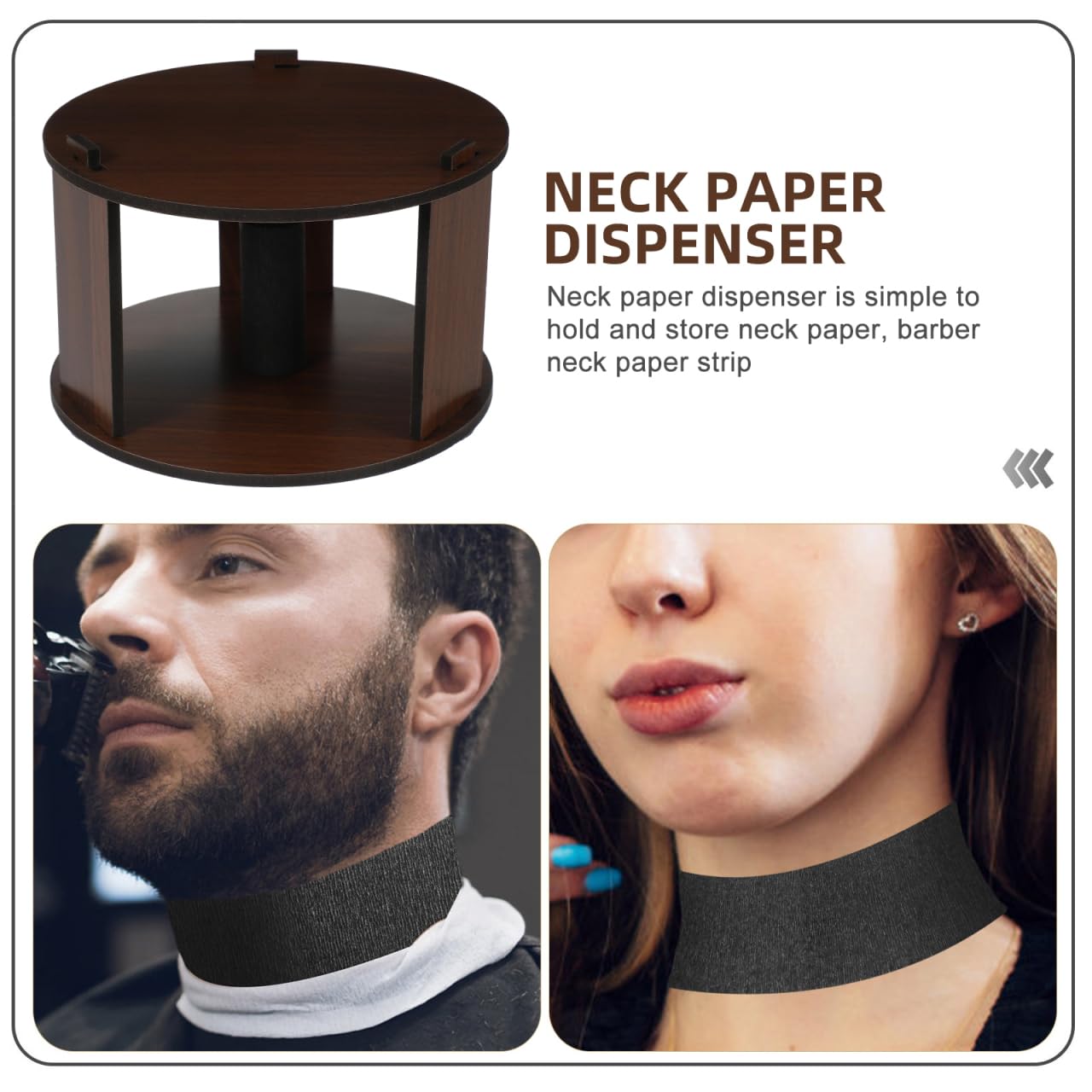 FRCOLOR Neck Strip Dispenser Neck Strip Holder Neck Paper Holder Barber Neck Strips Dispenser Barber Neck Paper Holder Wooden Barber Supplies