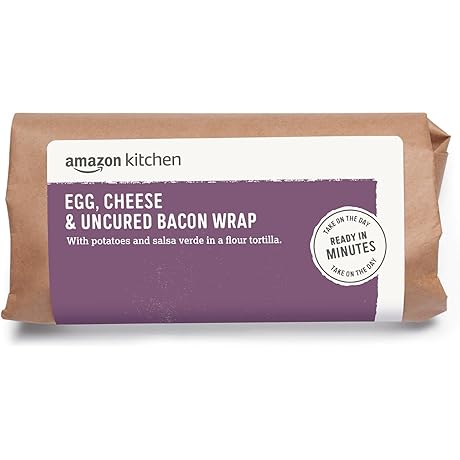 An Amazon Kitchen Sandwich: Egg, Cheese & Uncured Bacon Breakfast Wrap: Start...