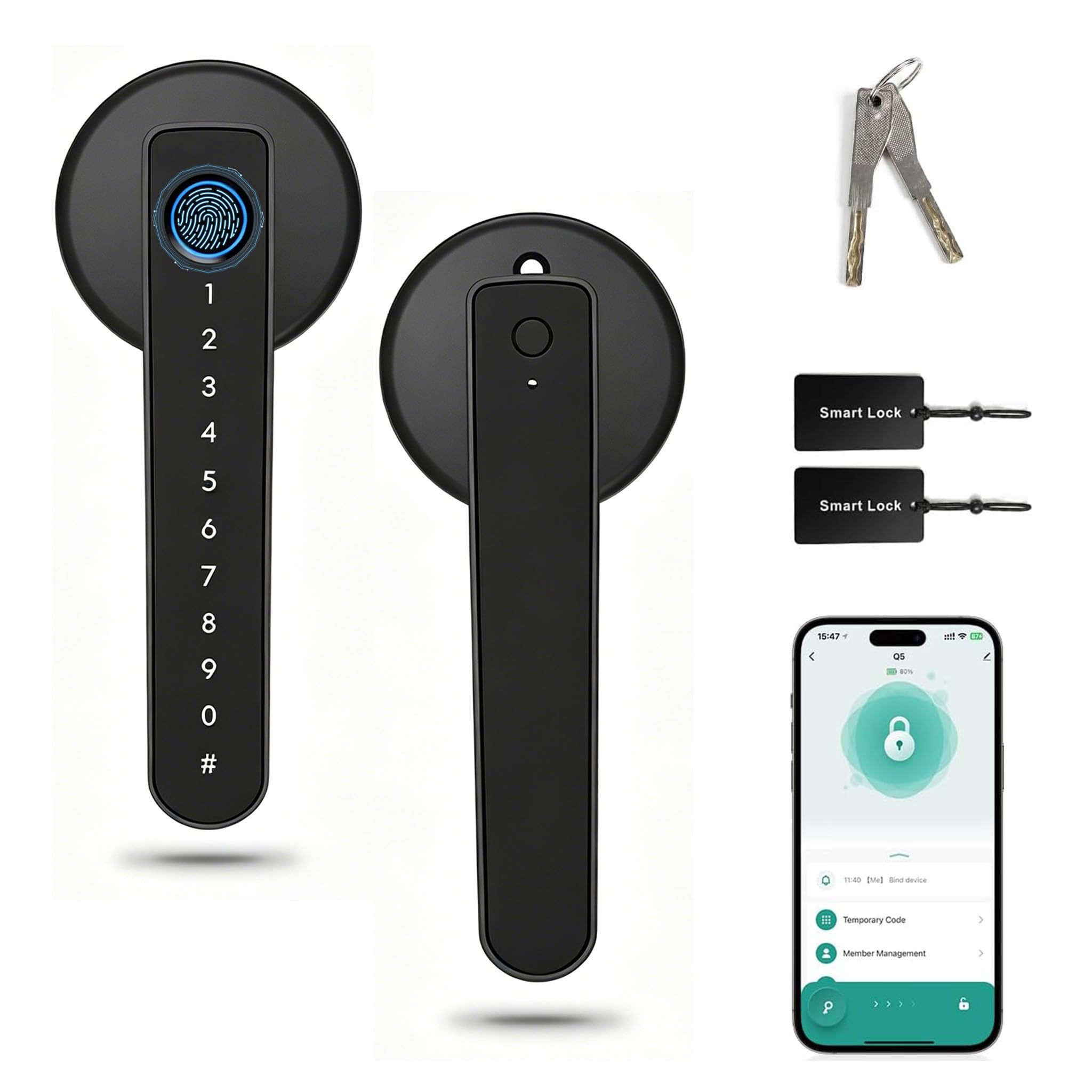 Serrure de porte intelligente sans clé avec empreinte digitale