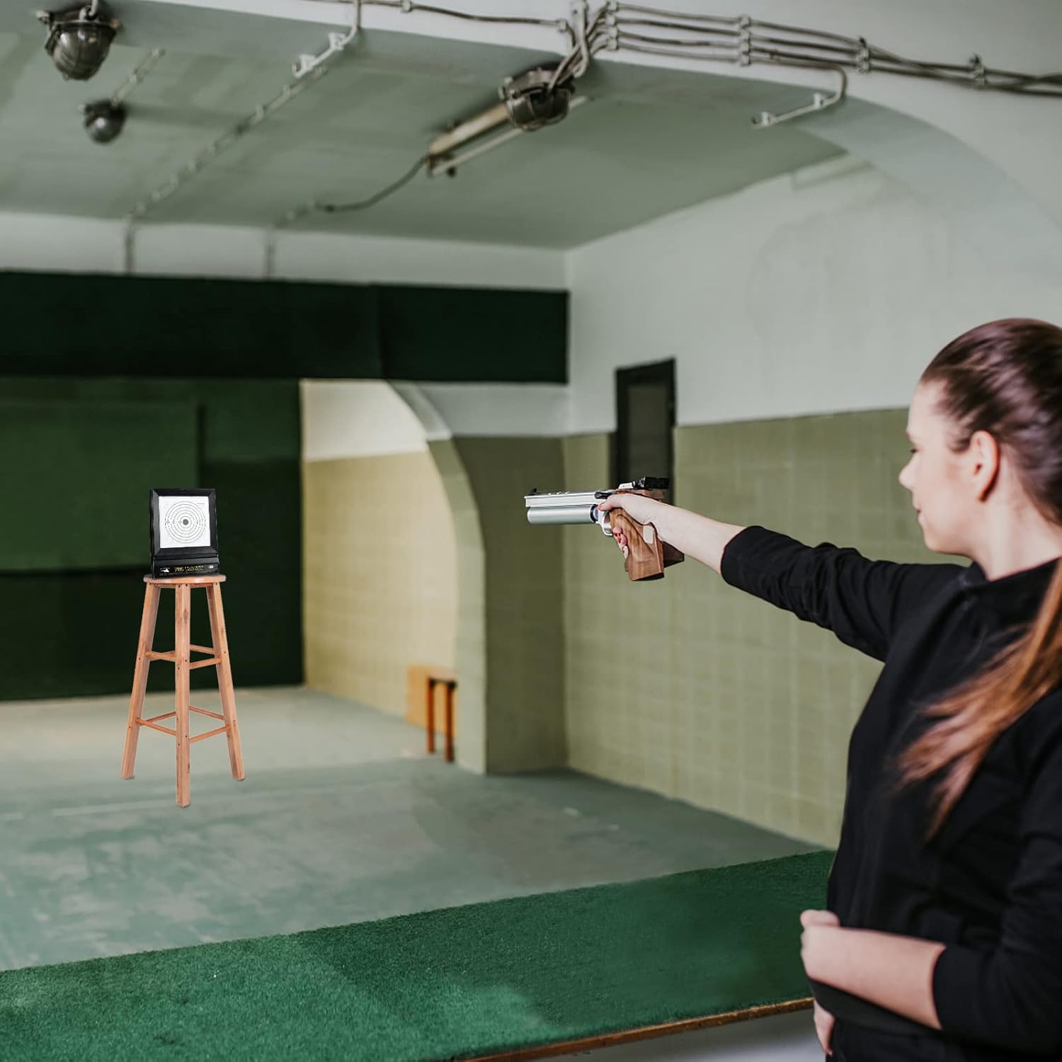 Airsoft Targets with Catcher and 10/60 Replaceable Paper Targets, 0.87" Self-Adhesive Target Pasters for Shooting Practice - Portable Indoor/Outdoor BB Gun Range