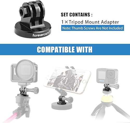 Miniatura 3 de Forevercam Adaptador de montaje de trípode de aluminio para Gopro Monopod Adaptador de montaje compatible con GoPro Hero 1312111098 Insta360 Akaso