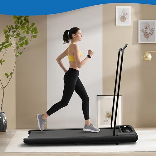 Miniatura 7 de RIVANO Caminadora portátil para usar debajo del escritorio 2025, para uso en la oficina en casa, almohadilla plegable 2 en 1 con inclinación, amplia