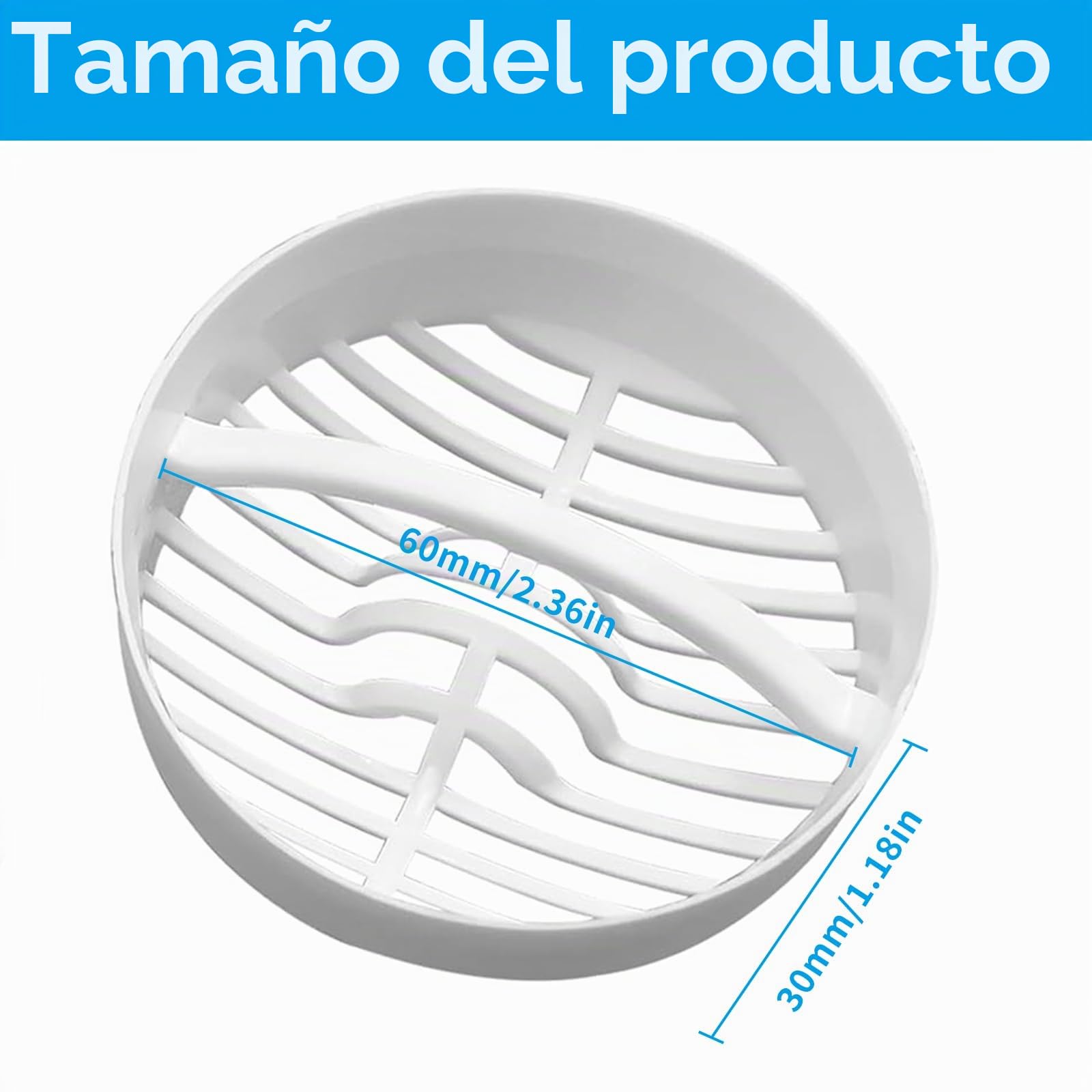 Juego de 4 filtros de desagüe para ducha y plato de ducha, filtro de pelo blanco, repuesto para válvula de filtro Viega, filtro de plástico para desagüe de sifón, protección eficaz contra atascos de