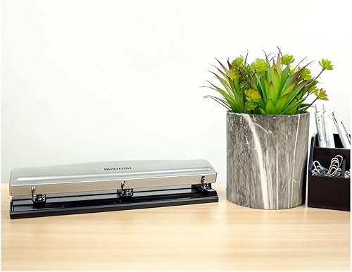 Miniatura 4 de Bostitch - Perforadora de 3 agujeros, capacidad para 12 hojas