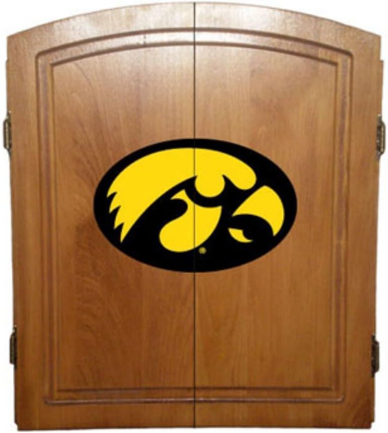 NCAA Oak Finish Dart Board NCAA Team Iowa