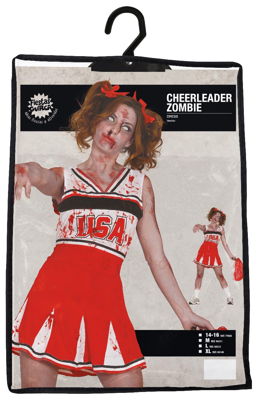 Déguisement Zombie Cheerleader Antsparty - Costume Halloween Effrayant Pour Enfant Et Adulte (tenue + Pompons + Maquillage)