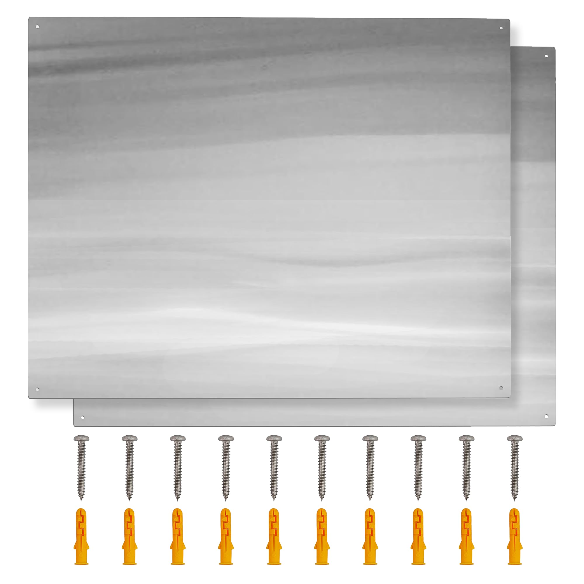 30" x 24" Stainless Steel Stove Backsplash Panel 2 Pieces Ultra-Thin Flush Mount Splash Guard for Kitchen Wall, Heat & Stain Resistant, Easy Installation with Pre-Drilled Holes - 1