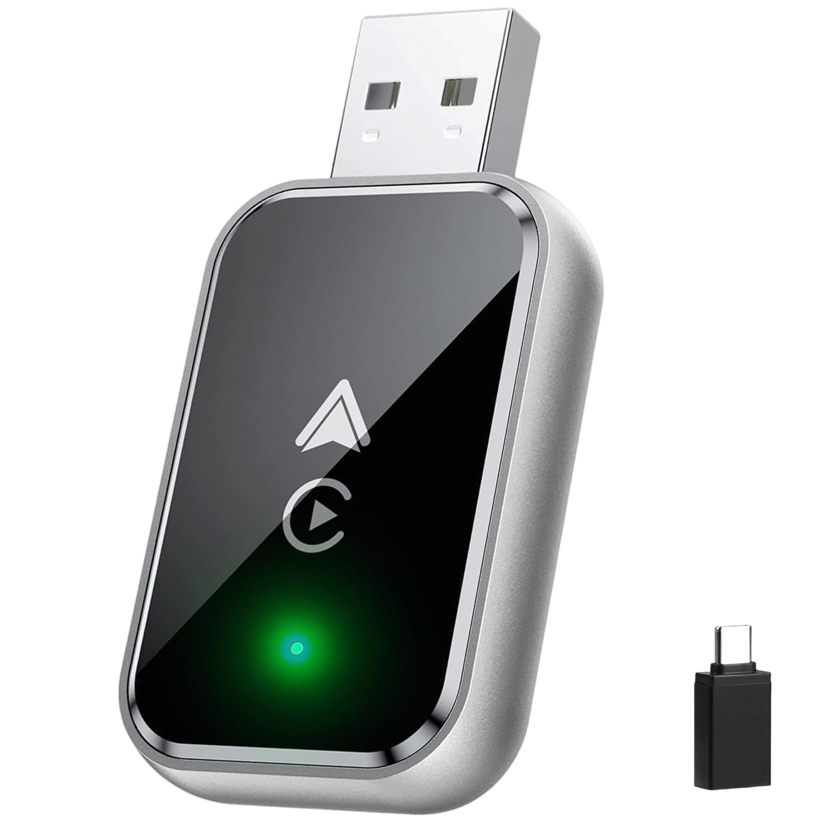 Adaptador CarPlay Inalámbrico 2 en 1, Mini CarPlay Inalámbrico 2 en 1 para Apple CarPlay/Android Auto Plug and Play, Bluetooth y WiFi, Conexión Automática, para iPhone iOS 10+ y Android 11+