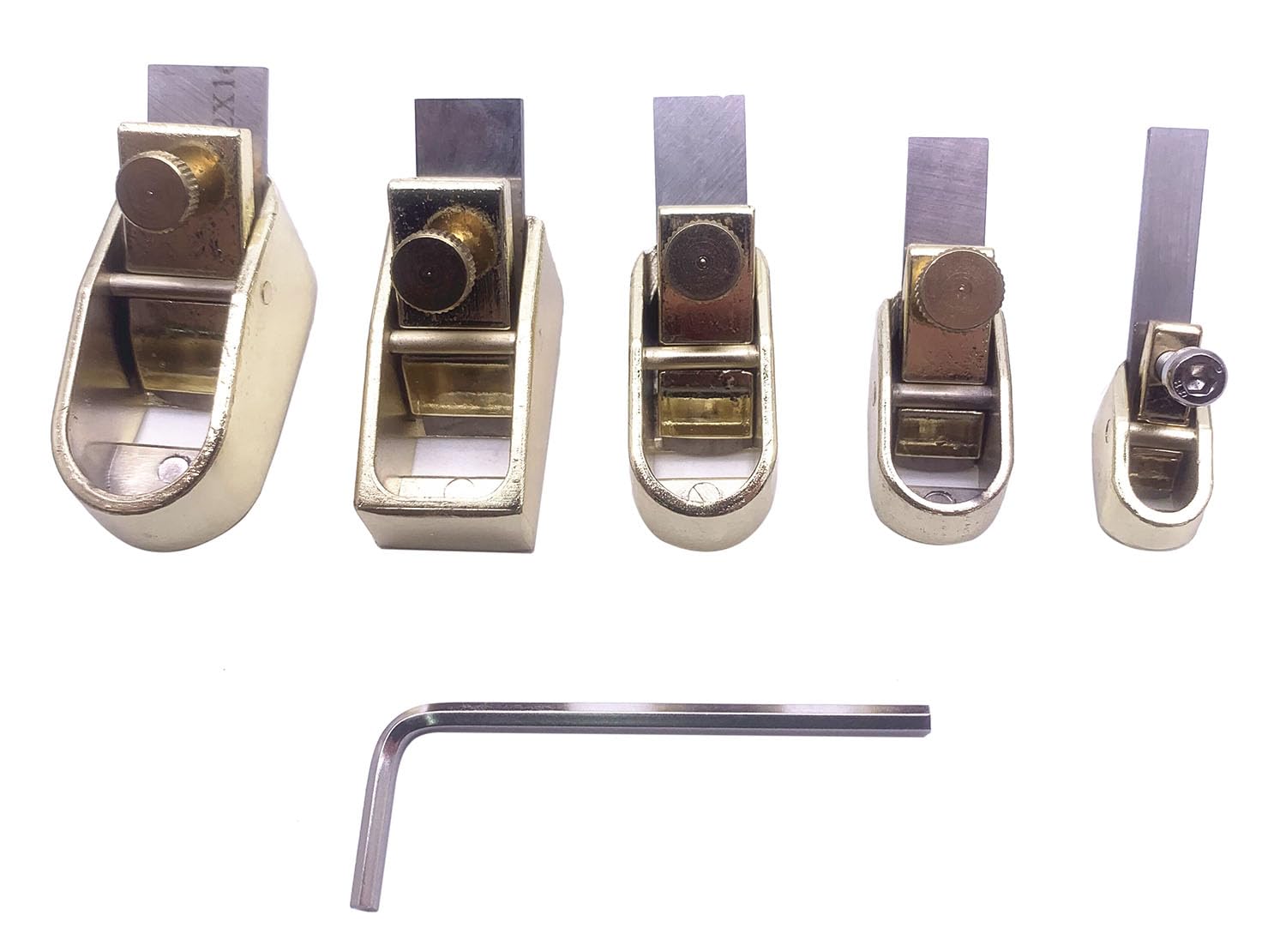 Mini-Handhobel für Violine, vergoldet, Holzschneidewerkzeug, perfekt für Violine, Bratsche, Cello, Instrument, 8–16 mm, 5 Stück