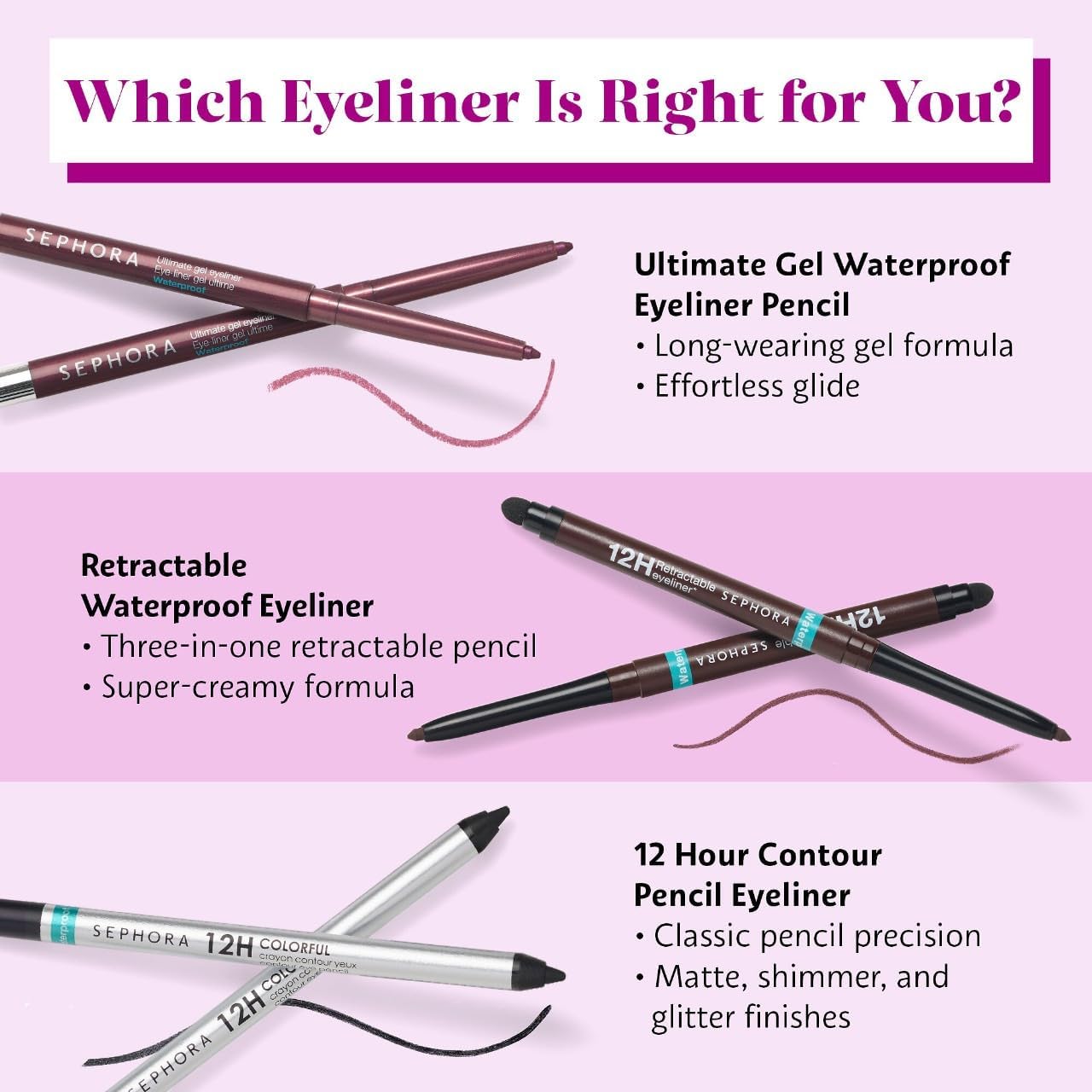 SEPHORA COLLECTION Waterproof 12HR Retractable Eyeliner Pencil 29- Shimmer Aqua