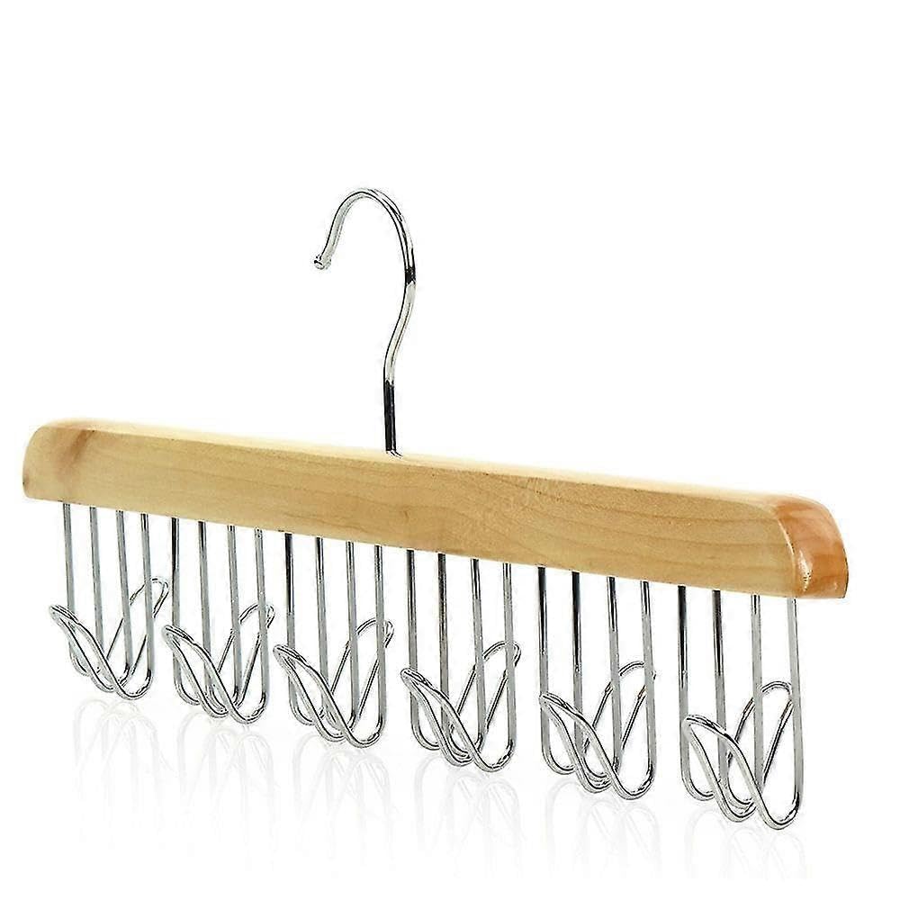 JOYHAPPST Wooden tie Rack Hanging Organizer for Mens Closet Accessories