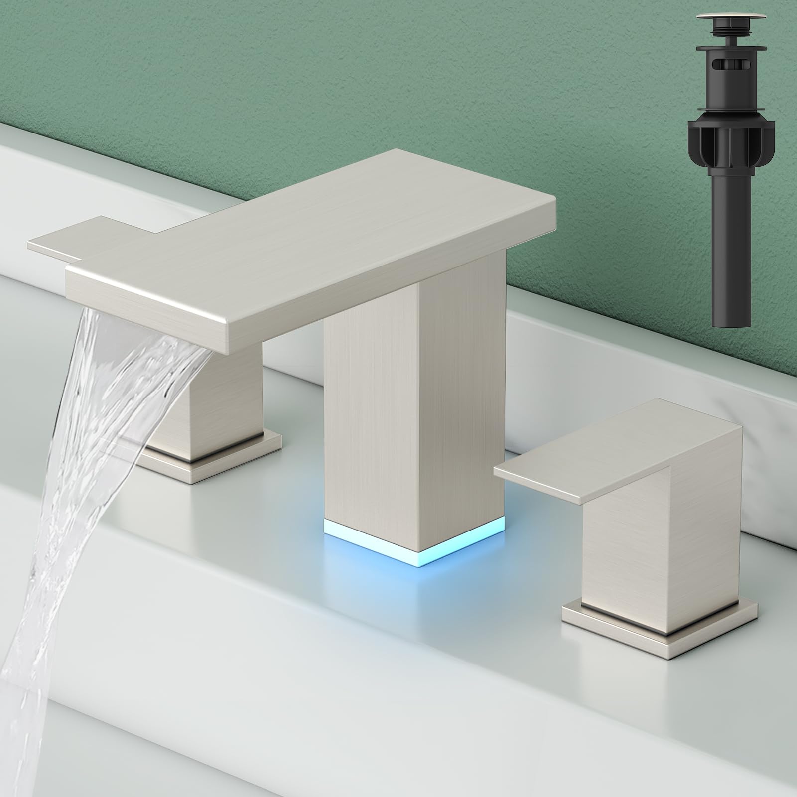 Robinet cascade LED changeant de couleur pour lavabo de salle de bain