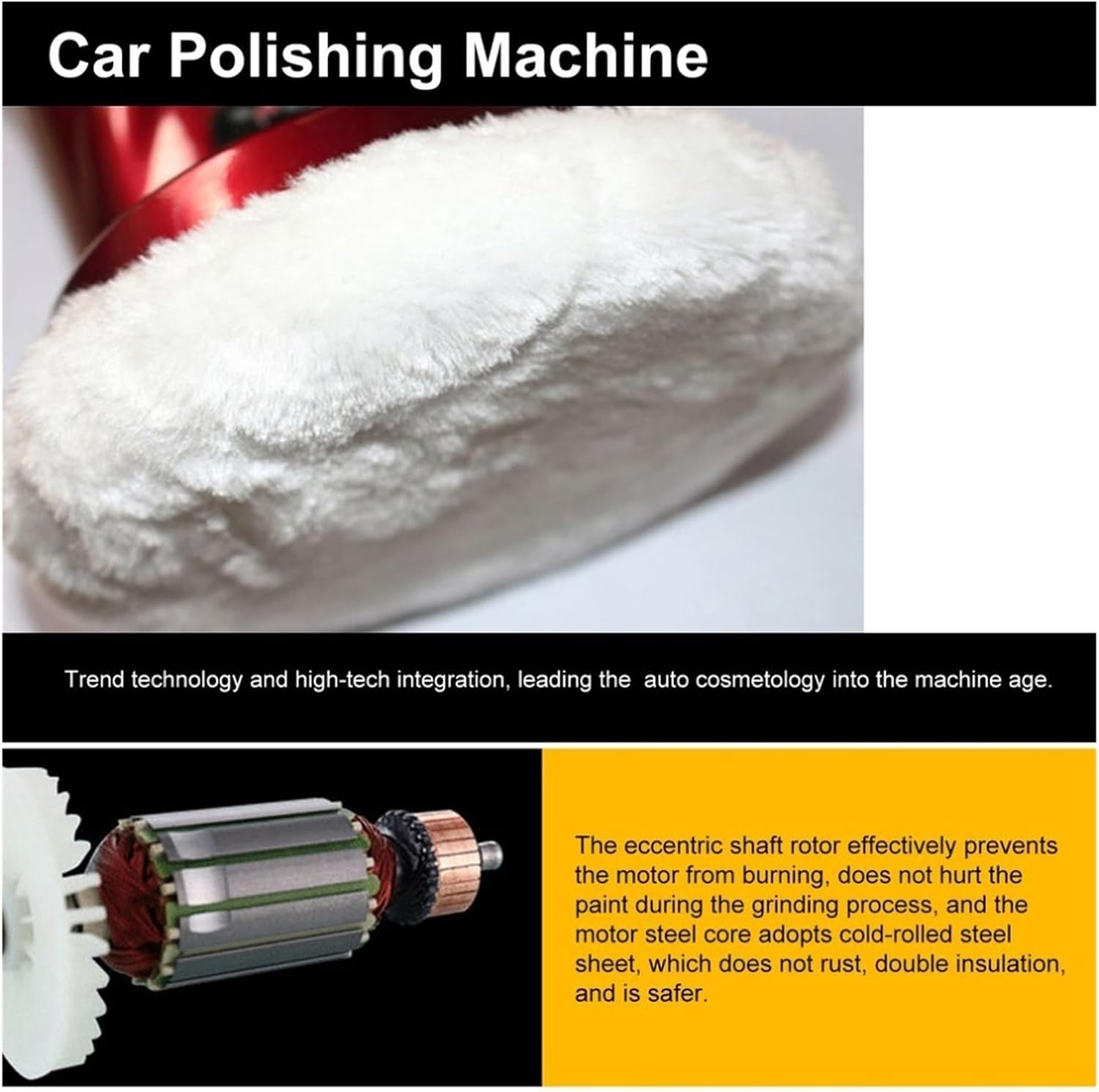 Electric Sander 12V 80W Portable Auto Vehicle Polisher Car Polishing Machine Waxed Buffer Waxer Cleaner Tools Kit Efficient Polishing