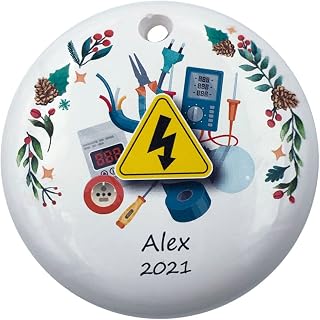 Personalized Electrical Worker Electrician Christmas Ornament, Lineman Ornament