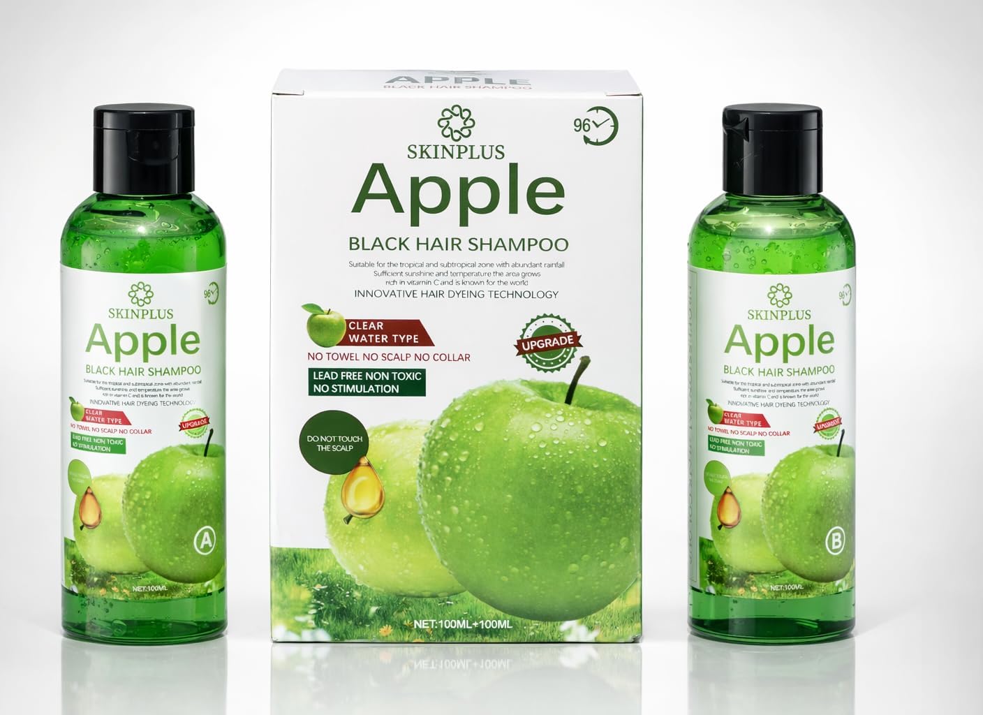 SKINPLUS 10-Minute Herbal Hair Dye | Long-Lasting Grey Hair Coverage | 100ml + 100ml | Multi-Variant (APPLE)-image-20
