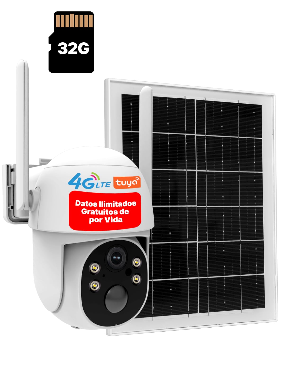 Caméra extérieure 4G MOES 2K pour surveiller sans Wi-Fi ni électricité avec alarme