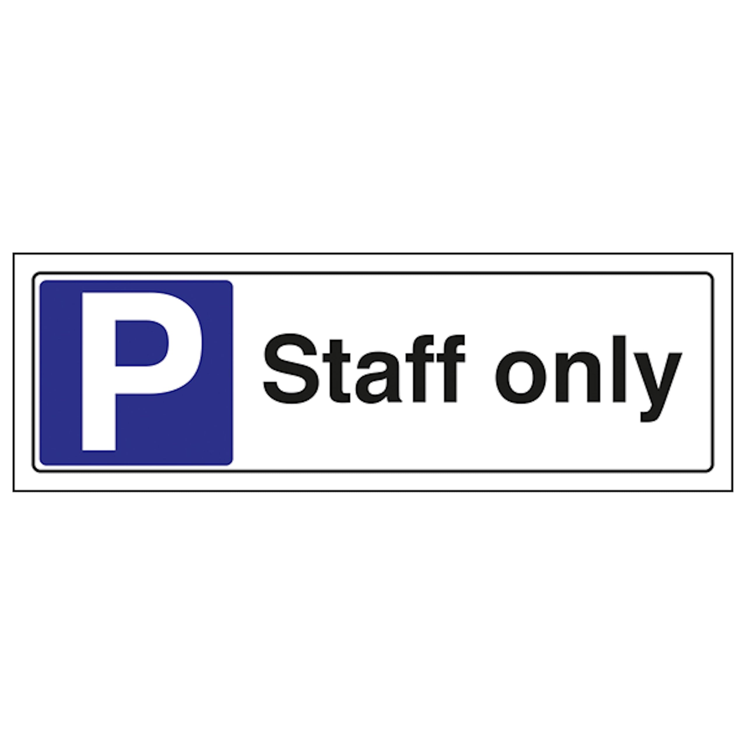 V Safety Staff Only - Landscape 450 x 150 mm - Self Adhesive Vinyl - Aluminium Effect Safety Sign