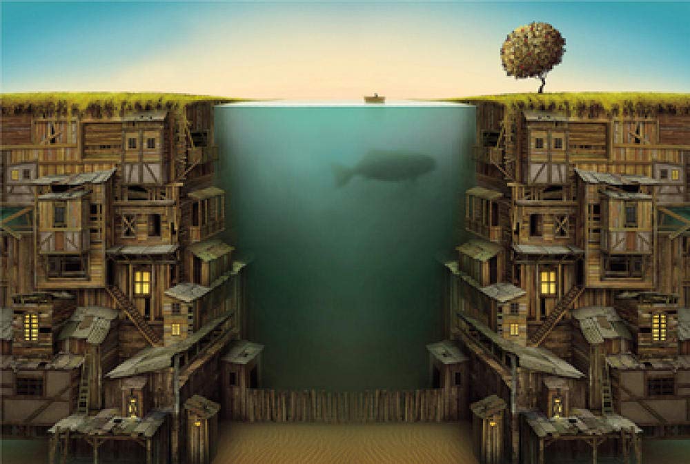 Bzdthh,1000 Piece Jigsaw Puzzle,Adult Games,Underground houses and fish,Jigsaw Puzzles The Wooden Puzzle ,Educational Games,Puzzle Sets for Family