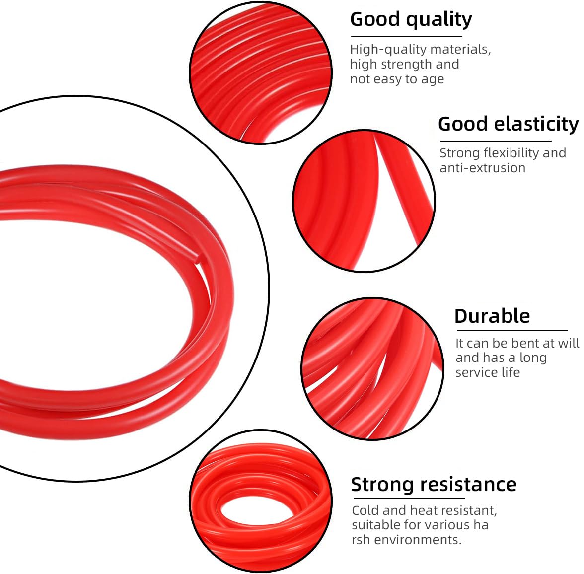 Tubo Silicone Per Vuoto ID 5mm OD 8mm - 3 Metri Rosso Per Pompe, Manometri - Foto 7