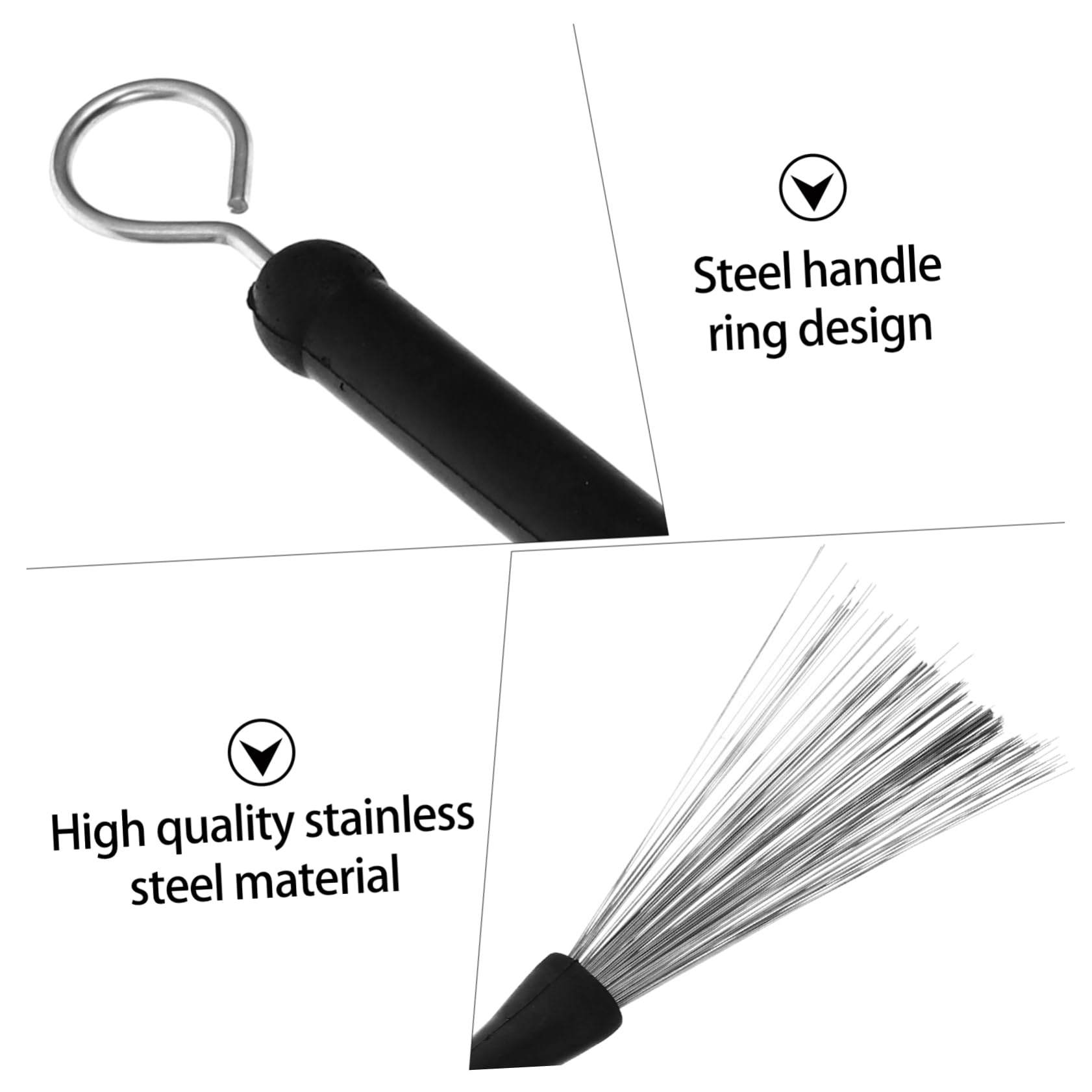 BESTonZON 1Pair Wire Drum Brush with Bag Drum Stick Brush for Jazz Drums Portable and Convenient Design for Enhanced Sound and Performance