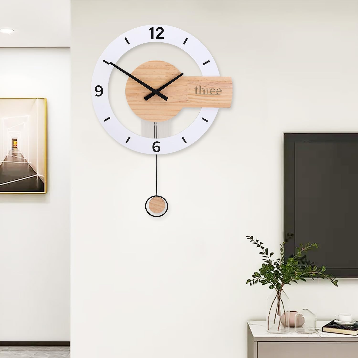 Grande Horloge Murale en Acrylique, silencieuse et Moderne, fonctionnant à Quartz et sans tic-tac, idéale pour Le Salon, la Cuisine, la Chambre ou la Salle de Bain (40 x 60 cm).