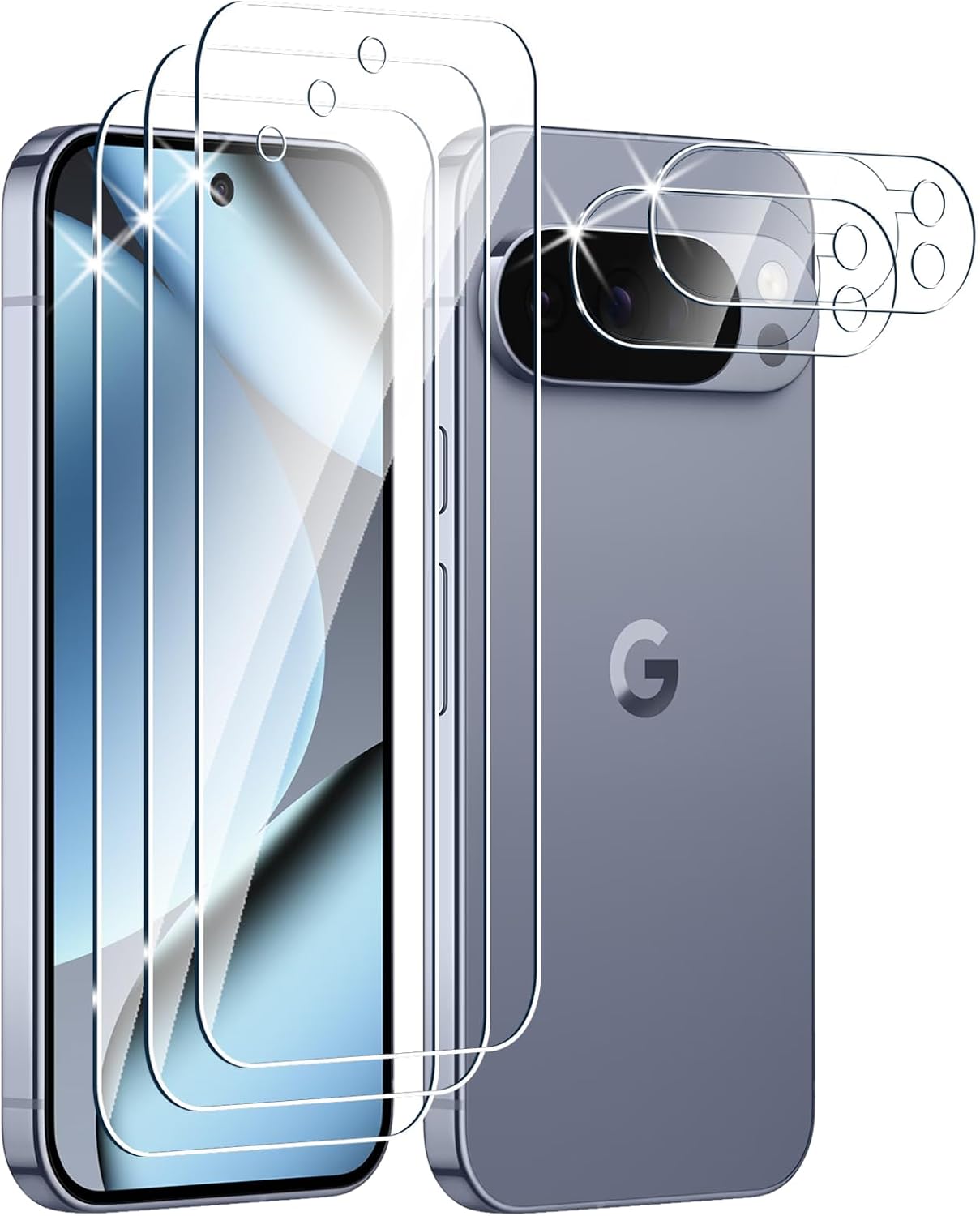 Tempered Glass Screen Protector Compatible with Google Pixel 10 Pro and Camera No Bubbles 9H Hardness Anti-Scratch HD Screen Protector for Google Pixel 10 Pro Pack of 3 + 2