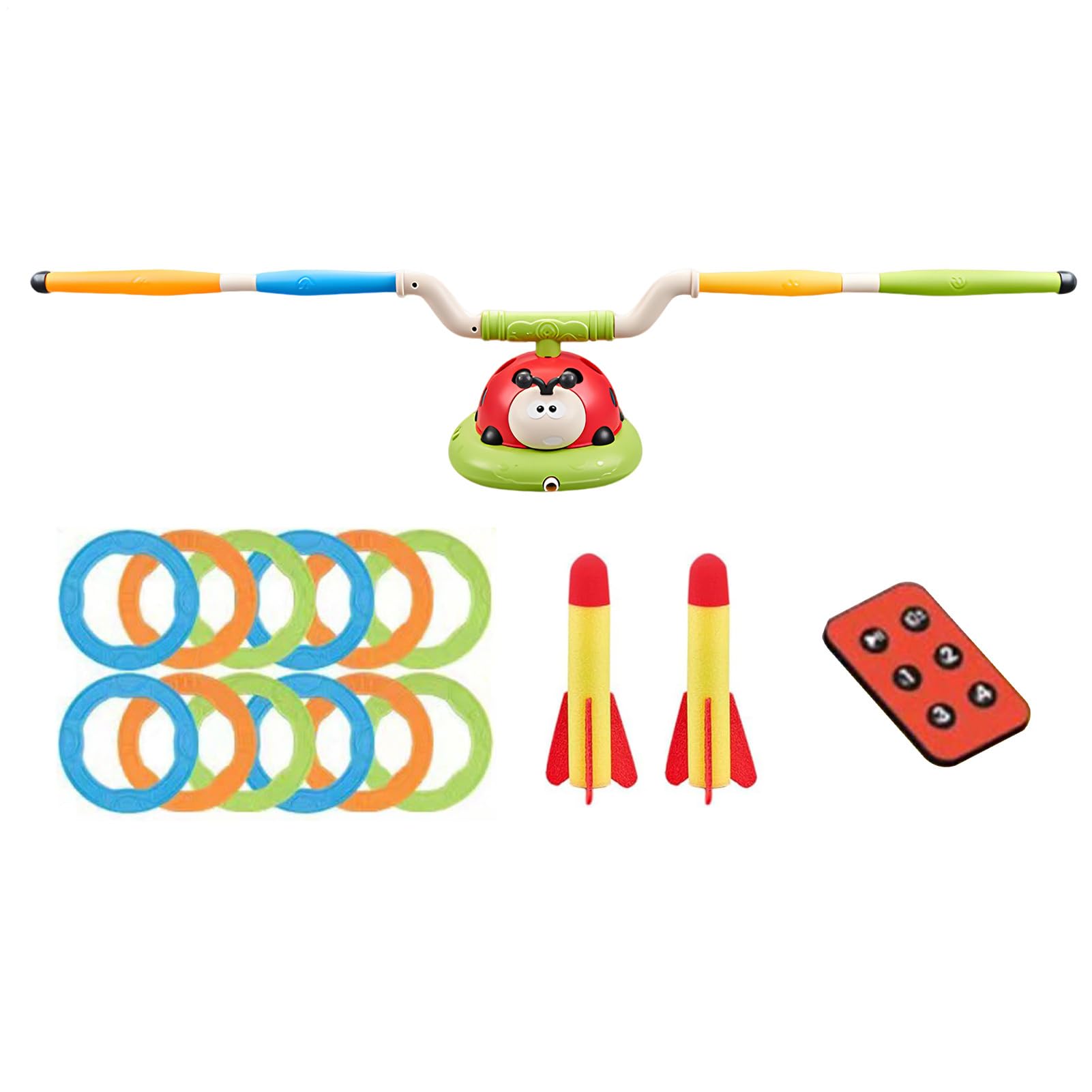 Rocket Launcher Kids – Outdoor-Spielzeug, Musikspielzeug für Kinder, Jumping Rocket, lustige Gartenspiele, Ladybug Jump Launcher, Trainingsgeräte für Aktivitäten im Freien | Outdoor -Aktivitäten Trainingsausrüstung für Zuhause, Park, Hof, Terrasse