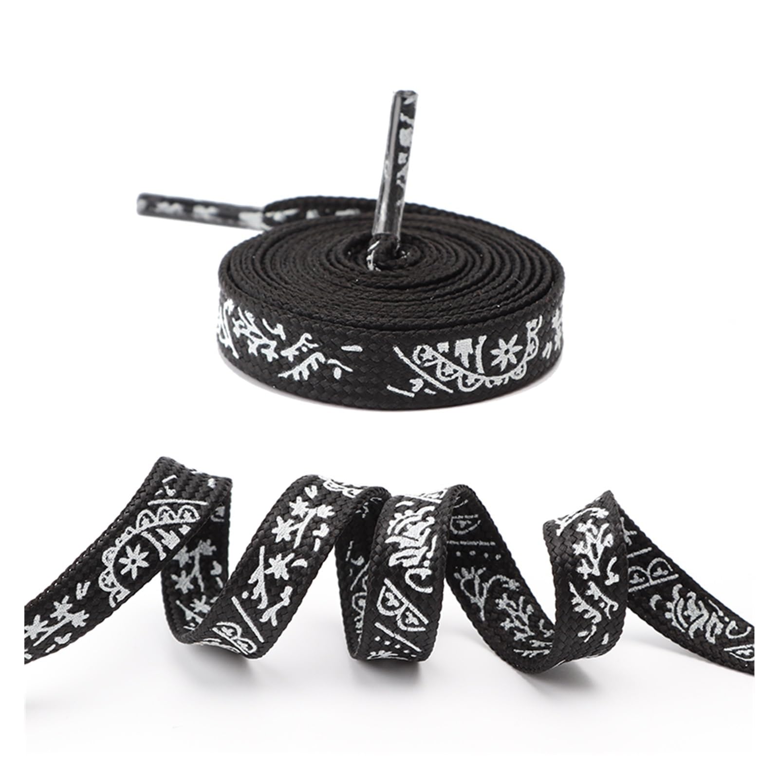 Cordones, Luminoso for Zapatos Cordones Planos for Zapatillas de Deporte Lona Fluorescentes Brillantes(Black,140cm)