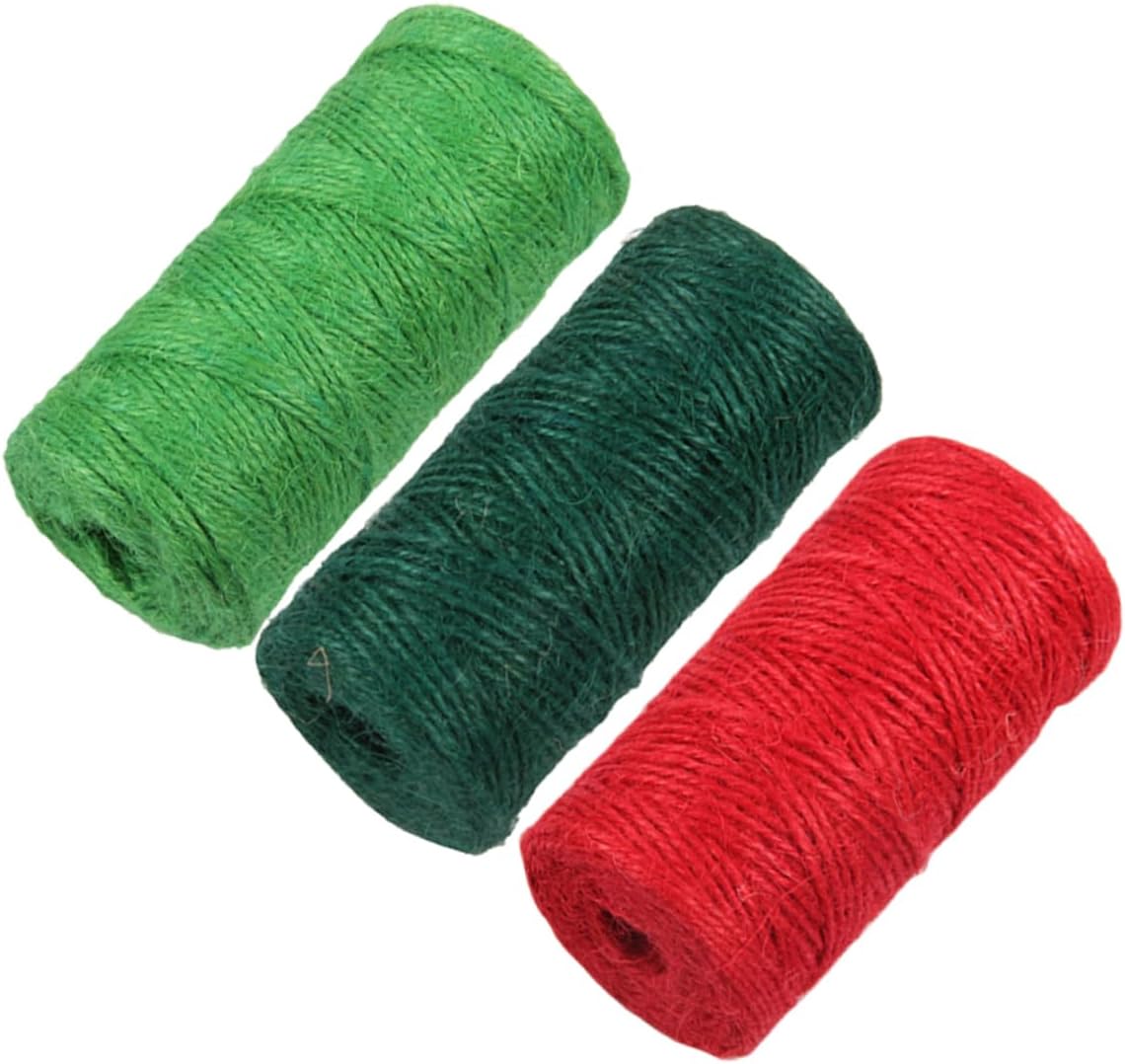 Mikikit 2sets 50m 50m Jute Twine Twine String for Wrapping Decorative Rope DIY Craft 2pcs*2