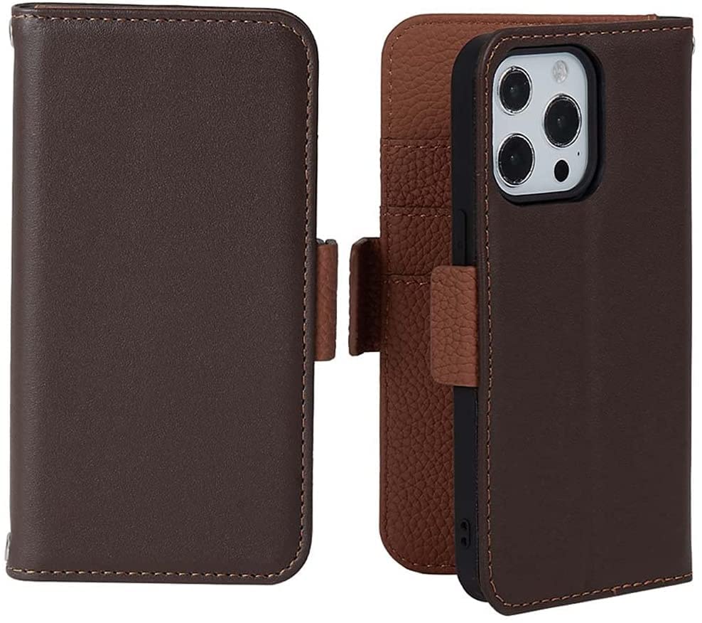 Étui portefeuille iPhone 13 Pro magnétique avec porte-cartes intégré