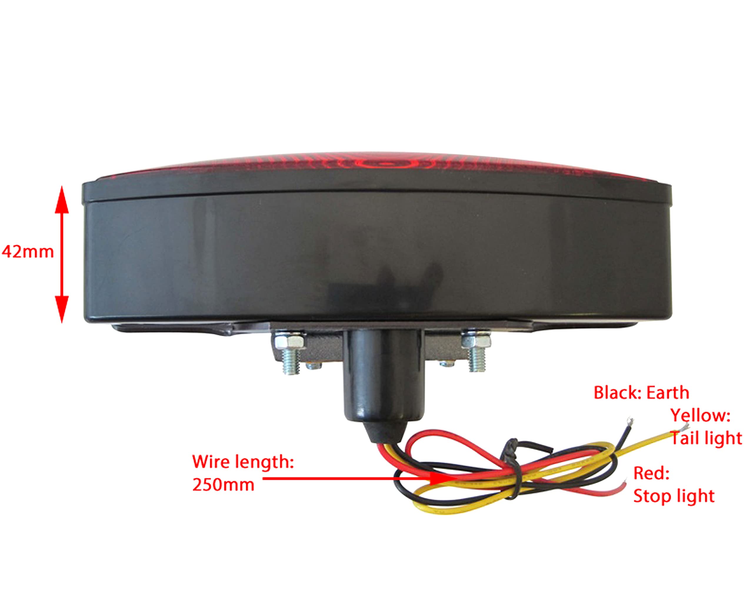 Alchemy Parts Moto LED Luz Trasera con Luces de Matrícula - Rojo Lente Negro Soporte