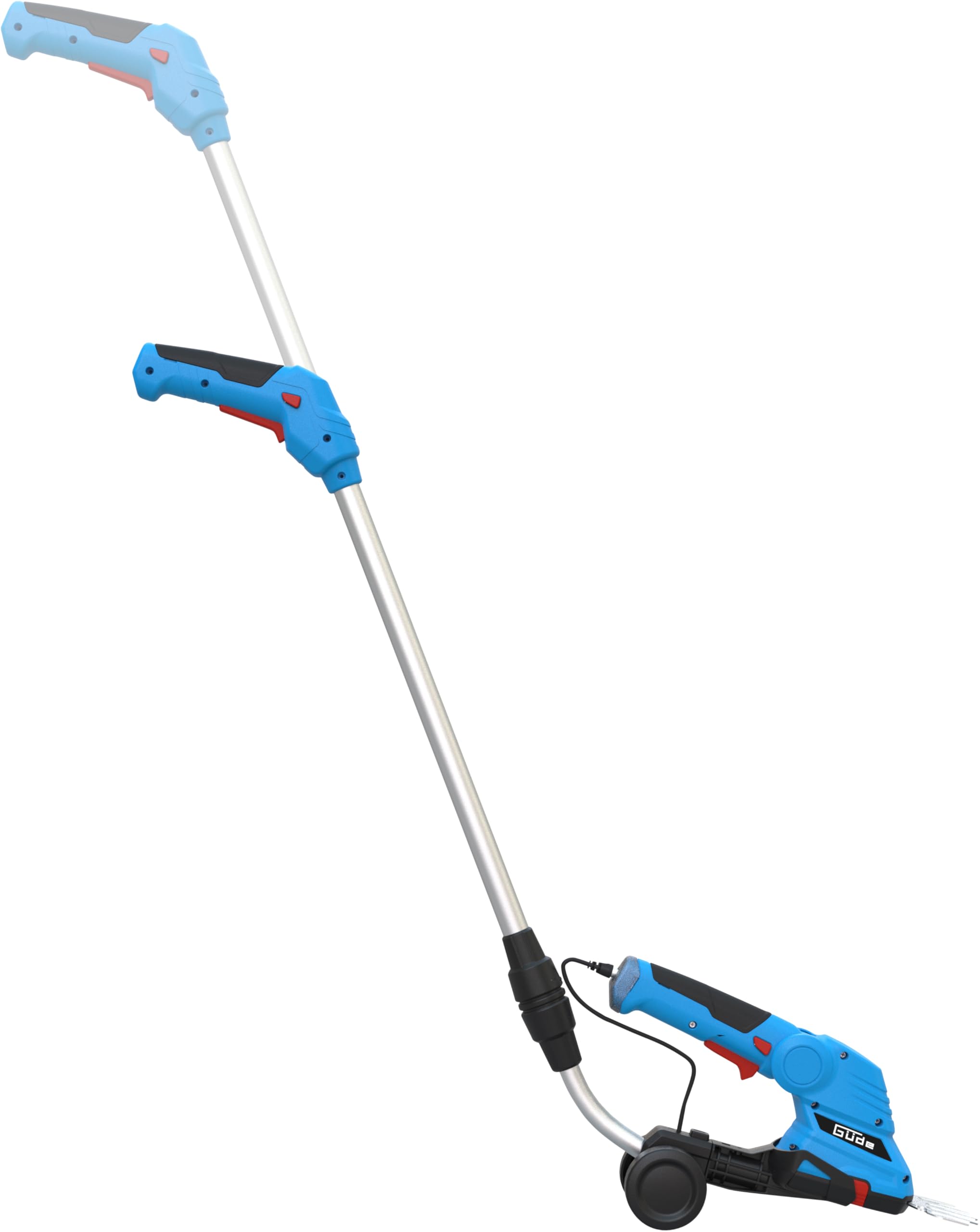 Güde Kit per la cura del giardino a batteria GPS 7,2 V-1.5 agli ioni di litio (batteria integrata 7,2 V/1,5 Ah, TÜV/GS, accessorio per cesoie per siepi e cespugli, prolunga telescopica con telaio,