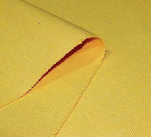 Image of HOME COLORS.IN Solid Color Texture Ribbed Cotton Table Runner for Dining Table, Teapoy, TV Table, Coffee Table, Center Table - Modern Dining Room - Table Decor Runner - 14 x 52 Inch - Yellow