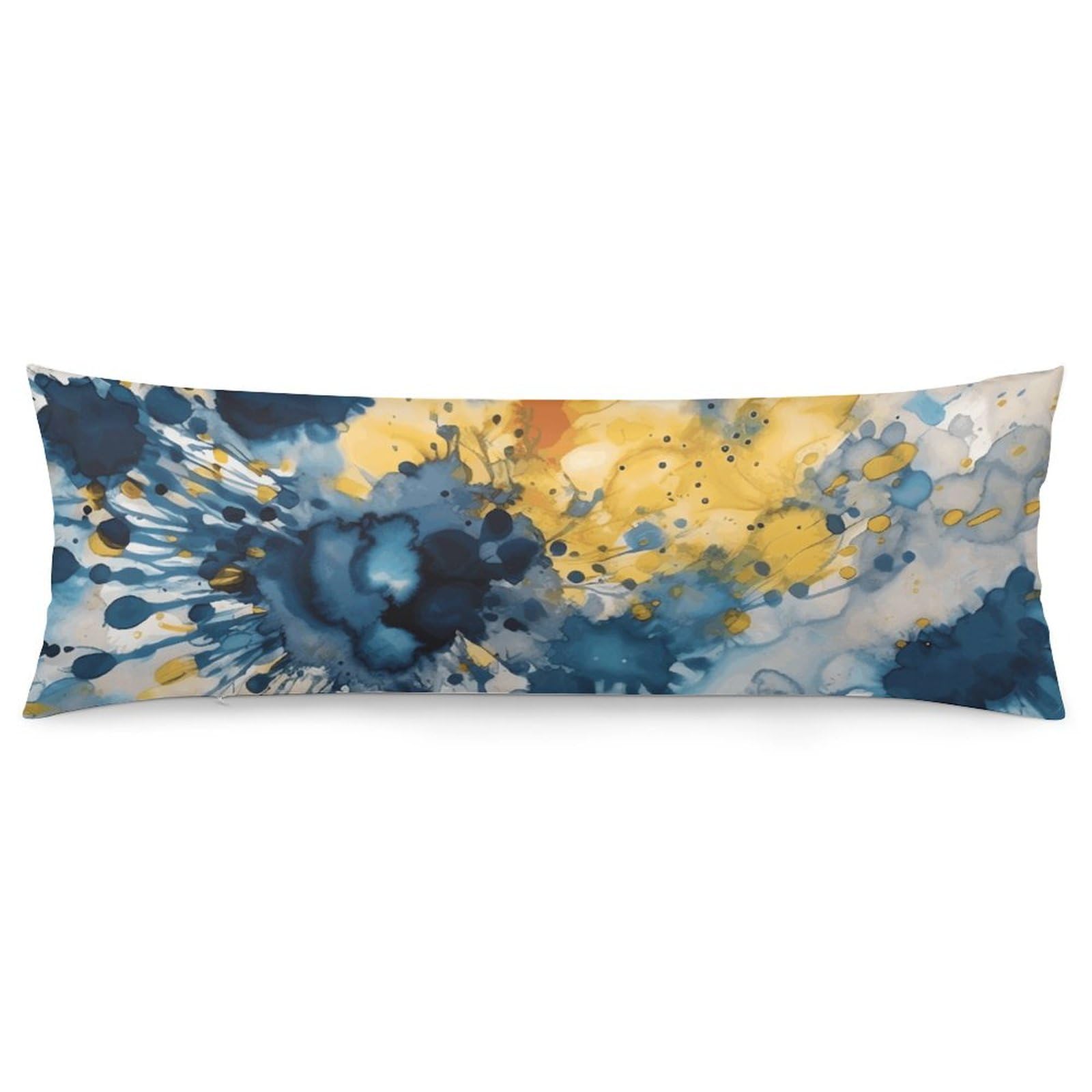 Housses de coussin super douces bleu et jaune de 50,8 x 137,2 cm pour grand canapé
