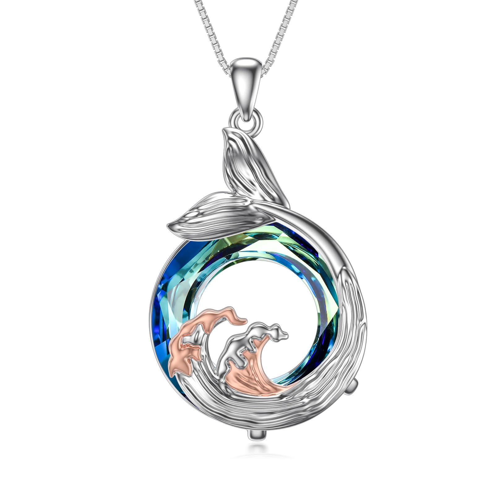 Vadmans Turtle Necklace Sterling Silver Sea Turtle Necklace Ocean Necklace Pendant Jewelry Holidays Gifts for Women