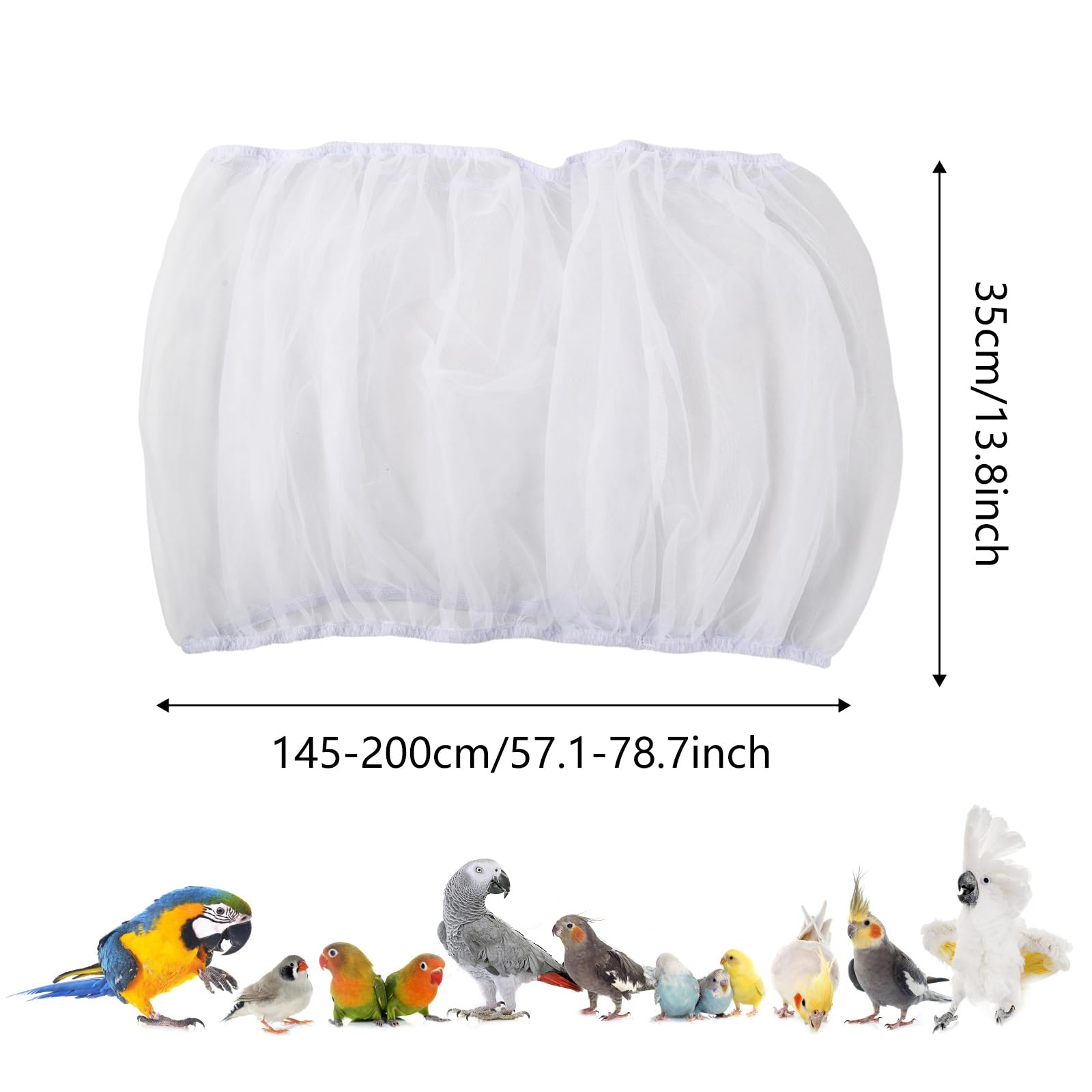 Sorcristy Vogelkäfig Abdeckung - Verstellbarer Samenfänger Mit Kordelzug