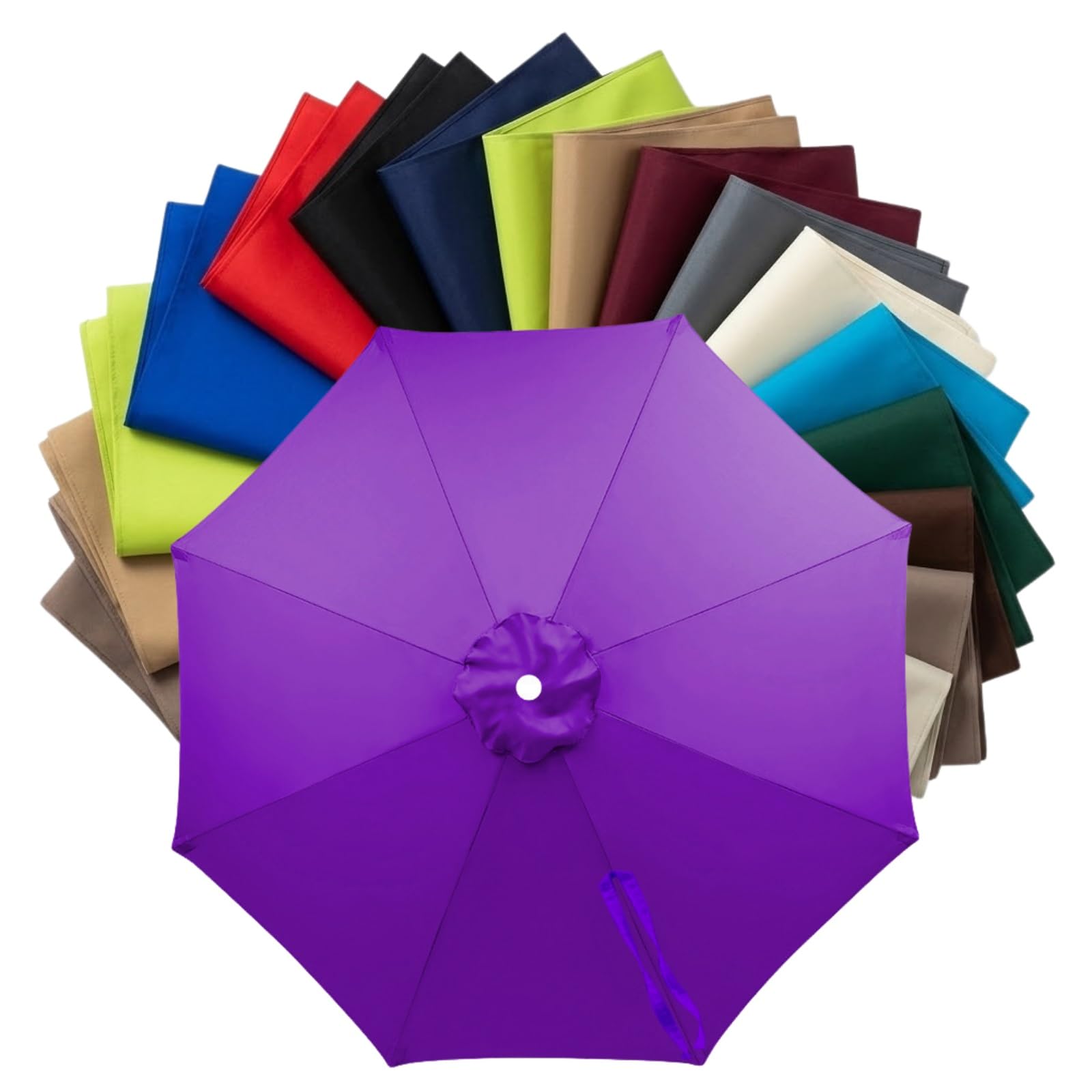 Replacement Parasol Canopy 2m to 4m, Waterproof Polyester Patio Umbrella Replacement Cloth for 6/8 Arms, Sunshade Garden Parasol Fabric Cover, UV Protection(Purple,2.15m (7FT) - 6 Ribs) โ image 1